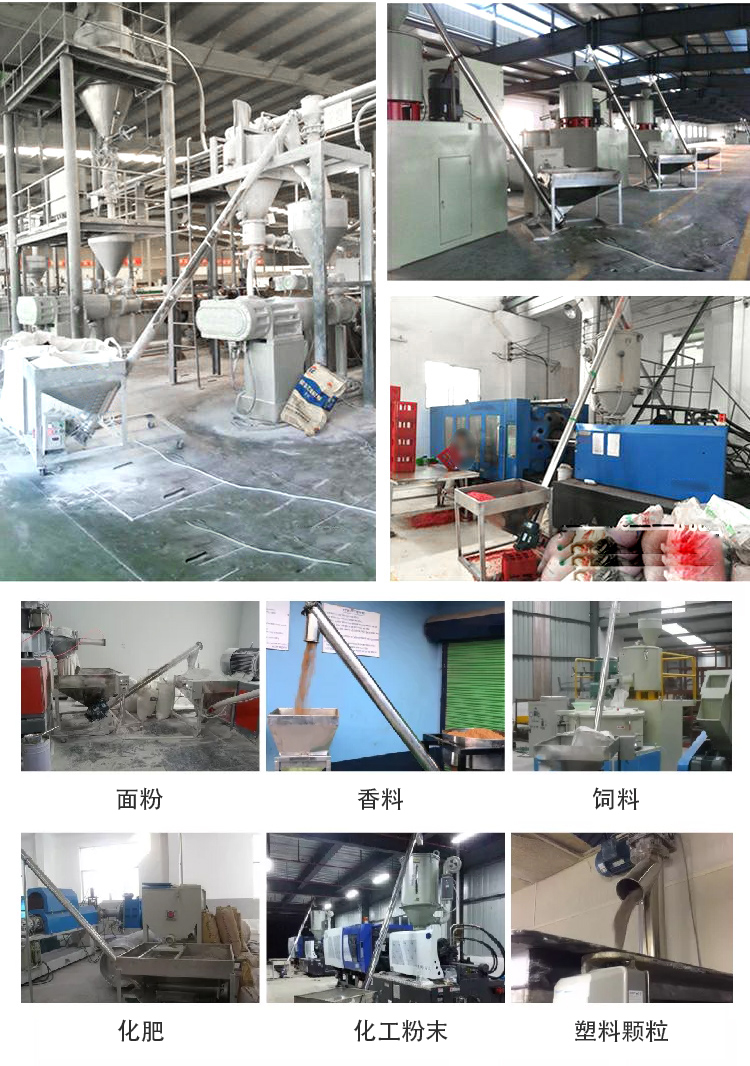 傾斜螺旋輸送機適用范圍：建材行業(yè)，化工行業(yè)，電力行業(yè)，煤炭行業(yè)，食品行業(yè)，造紙行業(yè)等