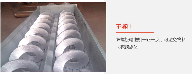旋向相反，不堵料