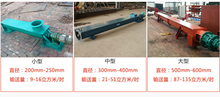 U型螺旋輸送小型，中型，大型產(chǎn)品展示